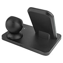 Бездротовий зарядний пристрій HOCO CW33 Ultra-Charge 3-in-1 vertical wireless fast charger Black