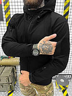 Черна тактическая куртка софтшел милитари одежда, Армейская куртка для военнослужащих Softshell осень зима