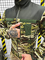 Мужская флисовая кофта на молнии для мужчин, Базовая флиска тактическая мультикам для военных L