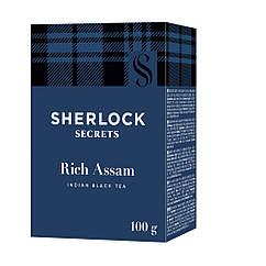 Чорний індійський листовий чай Sherlock Secrets Rich Assam без добавок та ароматизаторів 100 грамів