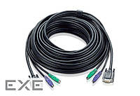 20.0 м. кабель/ шнур для PS/ 2 КВМ (ПК: 1 х HDB-15 Male + 2 х Mini-DIN-6 Male, KВМ: 1 х (2L-1020P/C)
