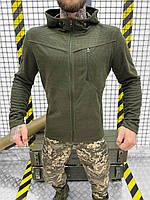 Осенняя армейская толстовка кофта на молнии oliva, Тактическая флисовка одежда для военных олива