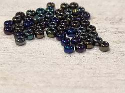 Бісер чеський, мікро. Пресциоза. №18 Колір бензин, перламутровий, переливається №440. Упаковка 10 грам.