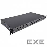 Патч-панель 24 порта ST/ FC, пуста, 1U, каб.вводи для 6xPG13.5+6xPG16, черная (UA-FOPE24ST-B)