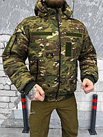 Армейская куртка с водоотталкивающей пропиткой multicam, Тактическая куртка на зиму Рип стоп мультикам мех