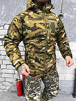 Армійський бушлат з підкладкою утеплений військовий одяг силікон, Зимова тактична куртка мультикам Oxford