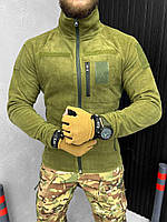 Флисовка тактическая олива боевая зимняя одежда, Кофта армейская теплая военная толстовка флис oliva