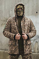 Теплий армійський одяг демісезонний військовий парка, Тактична куртка для ЗСУ піксель осінь зима