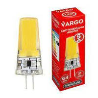 LED лампа VARGO G4 5W COB 4000K AC 220V 15*H55mm (V-114870)