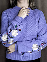Джемпер вишиванка з вишивкою на рукаві, фото 2
