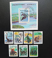 Серия красивых марок дикие животные Динозавры