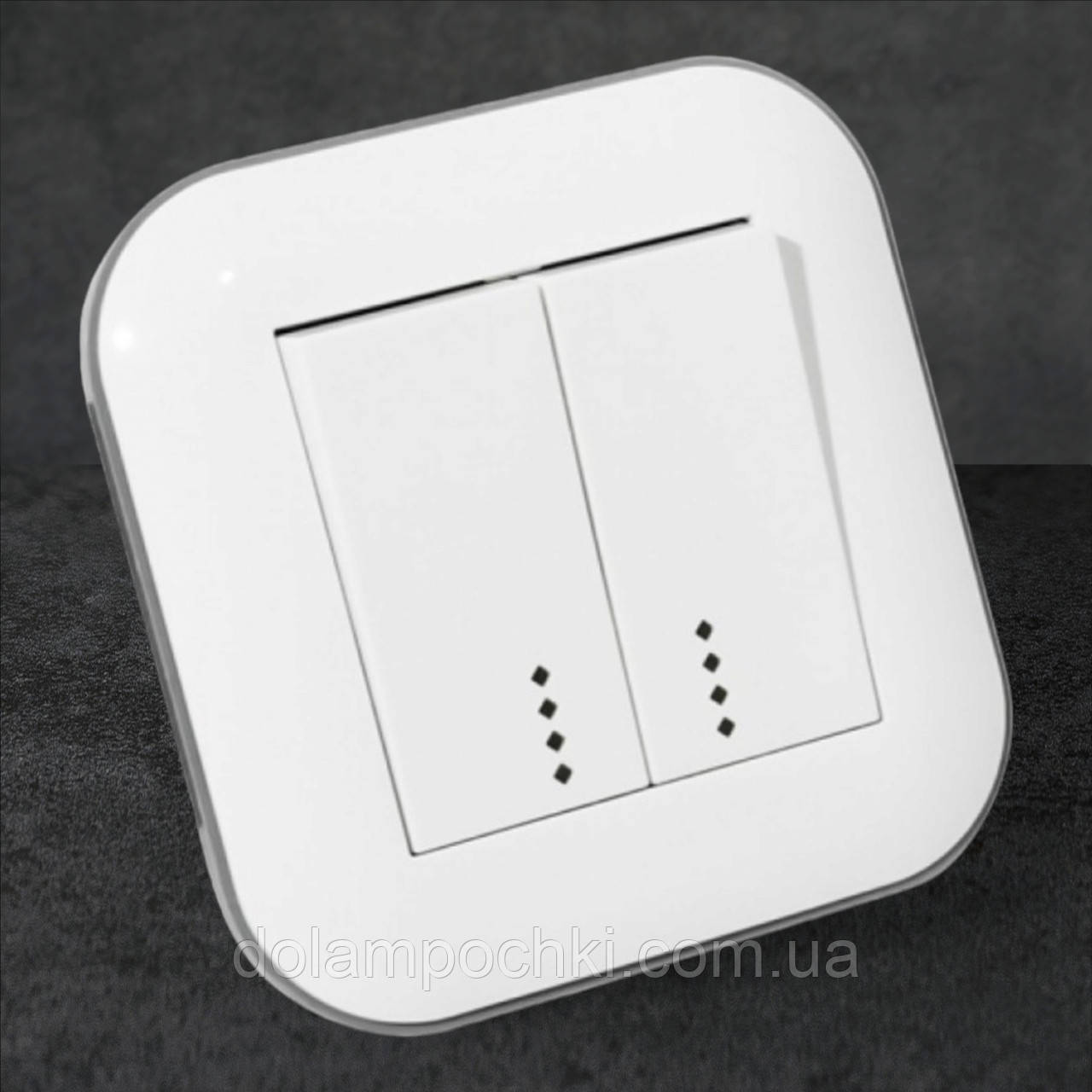 Вимикач 2-клавішний вимикач з підсвіткою LOFT Ovivo в кольорах, фото 1