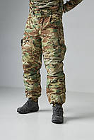 Зимние тактические штаны на подтяжках -15*С. Армейские зимние штаны мультикам. Теплые военные штаны (Мультикам L