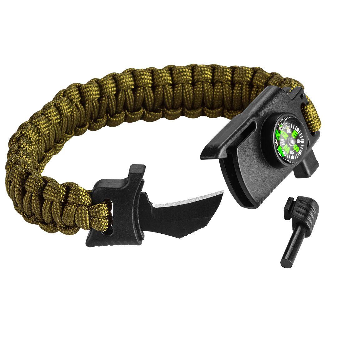 Neo Tools 63-140 Браслет туристичний, для виживання, з паракорда, 5в1, шнур 3.5м, міцність 250кг, обхват 24 см