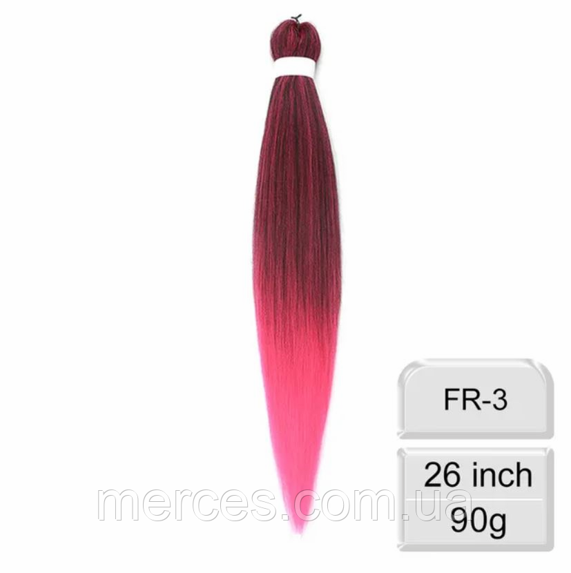 Канекалон чорний+рожевий ізі брейд омбре Easy Braid Низькотемпературний матеріал EZ FR-3