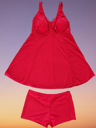Купальник-платье с шортами 7550 Fuba Дарья красный(В НАЛИЧИИ ТОЛЬКО 60 62 64 66 68 УКР р-ры), фото 1
