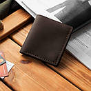 Чоловічий портмоне (гаманець) з натуральної шкіри з монетницею PLASTIK Brown у темно-коричневому кольорі, фото 3