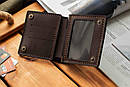 Чоловічий портмоне (гаманець) з натуральної шкіри з монетницею PLASTIK Brown у темно-коричневому кольорі, фото 5