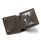 Чоловічий портмоне (гаманець) з натуральної шкіри з монетницею PLASTIK Brown у темно-коричневому кольорі, фото 8