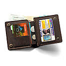 Чоловічий портмоне (гаманець) з натуральної шкіри з монетницею PLASTIK Brown у темно-коричневому кольорі, фото 9