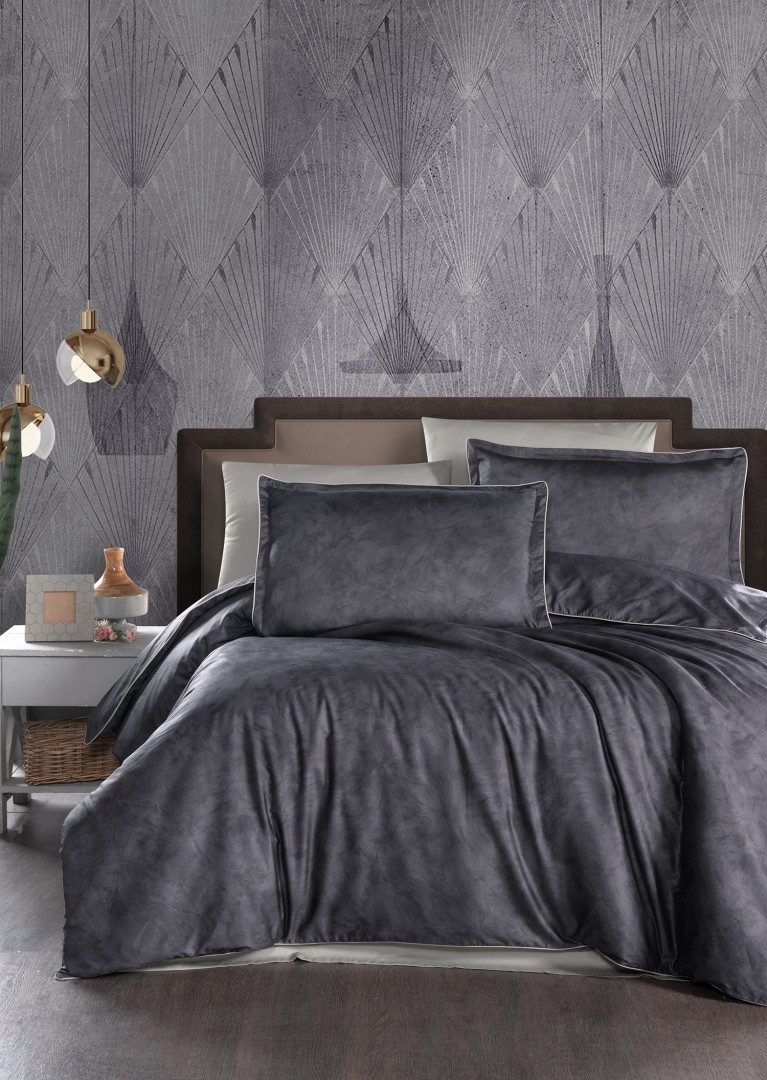 Турецька Постільна Білизна La Roman Premium Satin 300TC Marlen Cobalt 200х220см