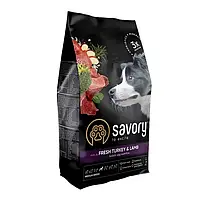 Сухой корм для собак Savory Medium Breed Fresh 3 кг - индейка и ягненок