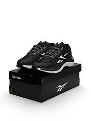 Чоловічі кросівки Reebok Zig Kinetica || Black White (Чорні) Взуття Рібок Зиг Кинетика текстиль нейлон демісезон