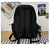 Рюкзак молодіжний чорний однотонний, фото 3