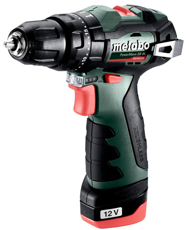 Metabo Шурпокрут-дриль POWERMAXX SB BL, акумуляторний,Li-Power, 2*12В, 2 Аг, кейс, 0.7кг