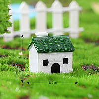 Мініатюра будиночок 2.7*2.6 Білий із зеленим