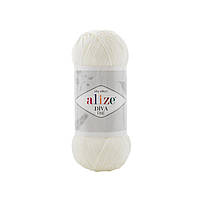 Alize DIVA FINE (Ализе Дива Файн) № 450 молочный (Пряжа микрофибра, нитки для вязания)