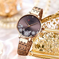 Стильные женские наручные часы Curren C9068L Gold Cofee