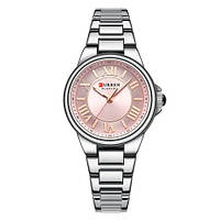Стильные женские наручные часы Curren 9091 Silver-Pink
