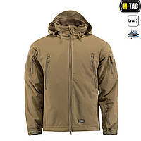 M-Tac чоловіча тактична куртка Soft Shell койот військова демісезонна куртка софтшелл з капюшоном TAN