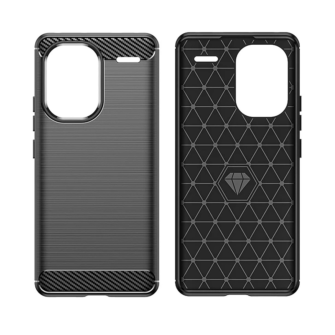Протиударний TPU чохол Rugged Carbon для Xiaomi Redmi Note 13 Pro Plus 5G | Mofan | чорний