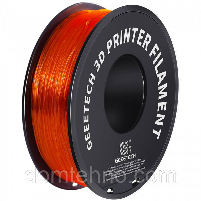 Пластик, філамент для 3D принтерів GEEETECH 1,75 мм 1 кг Geeetech TPU Transparent Orange 700-001-1426