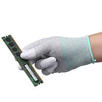 Рукавички антистатичні з ПУ-покриттям на пальцях GA198 Сірий, L