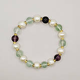 Браслет натуральний перли і флюорит 8 мм, фото 5