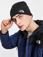 The north face jim beanie tnf black heather nf00a5whks7 шапка унісекс шерстяна на флісі оригінал