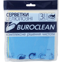 Серветки для прибирання Buroclean целюлозні вологопоглинаючі 15х15 см 3 шт. (4823078919878), фото 1