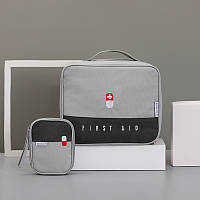 Комплект аптечек/сумки-органайзеры для медикаментов"GOOD LUCK" 2 шт (Серый)