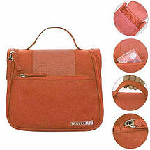 Дорожній підвісний органайзер для косметики Travel bag (Жовтогарячий), фото 3
