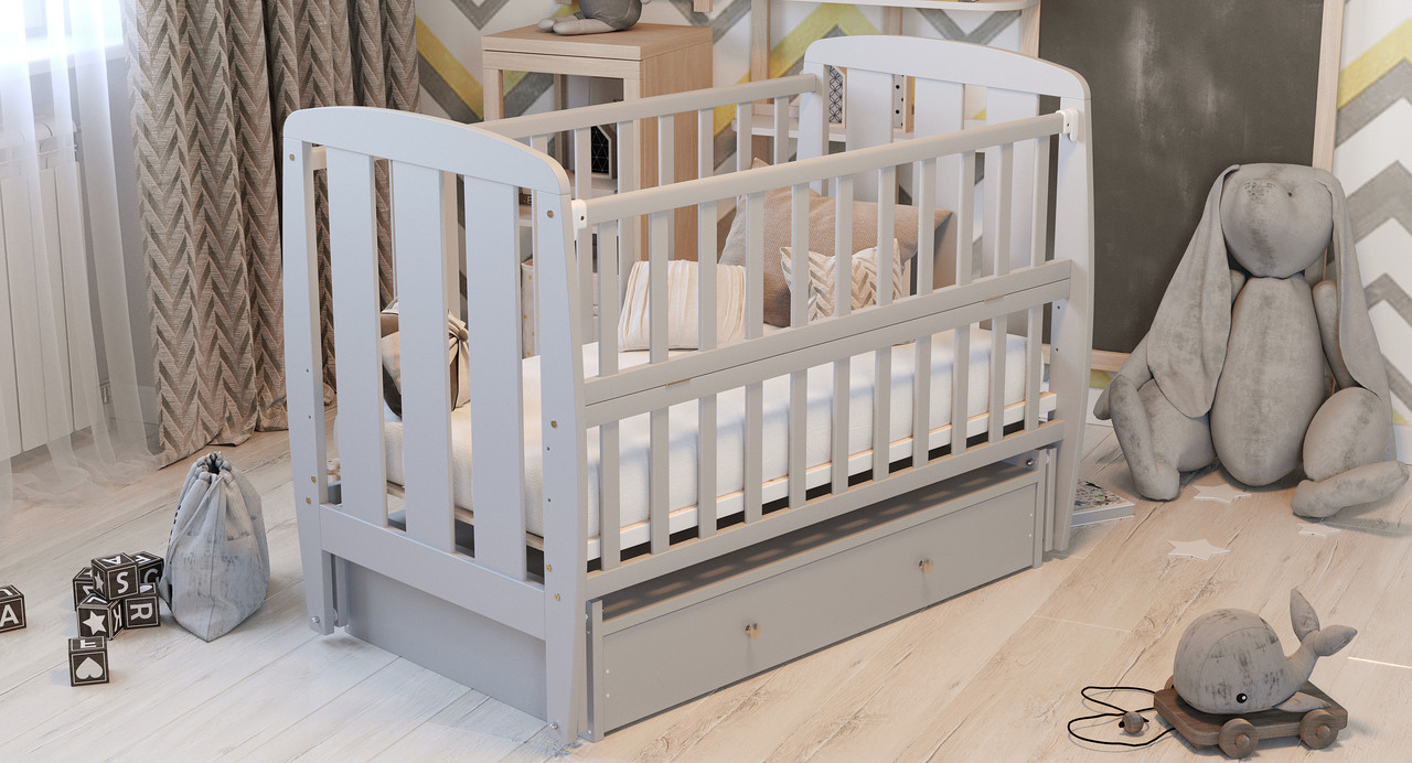 Ліжко Babyroom Кулька SH-03 маятник, ящик, відкидний бік бук сірий