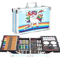 Набор для творчества чемодан, Комплект для рисования (145 ед), Детский набор художника в чемоданчике, SLK