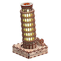 Деревянный конструктор Пизанская башня с подсветкой