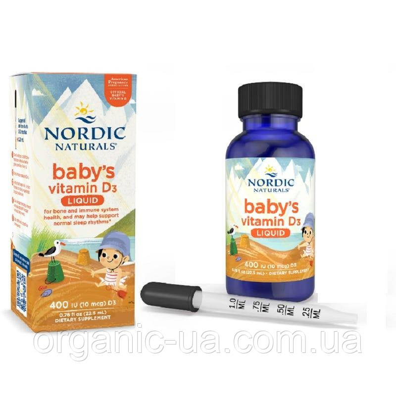 Nordic Naturals 11 мл, олійний вітамін д3 для дітей 400 ме Iherb