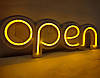 Неонова Led вивіска OPEN (відчинено) Жовта 40х13 см з контролером, фото 9