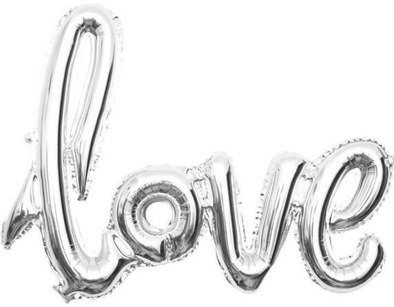 Фольгований напис "Love" Срібло Повітро, фото 1