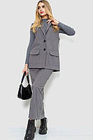 Костюм женский классический с юбкой, цвет серый, размер L, 115R0560-1