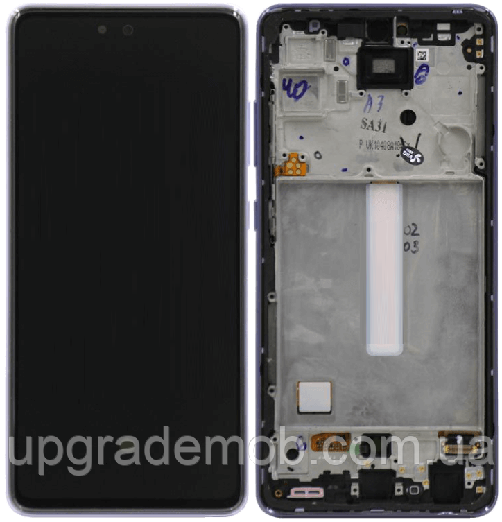 Дисплей модуль тачскрин Samsung A525 Galaxy A52 /A526 /A528 чорний TFT без функції відбитка пальця з рамкою